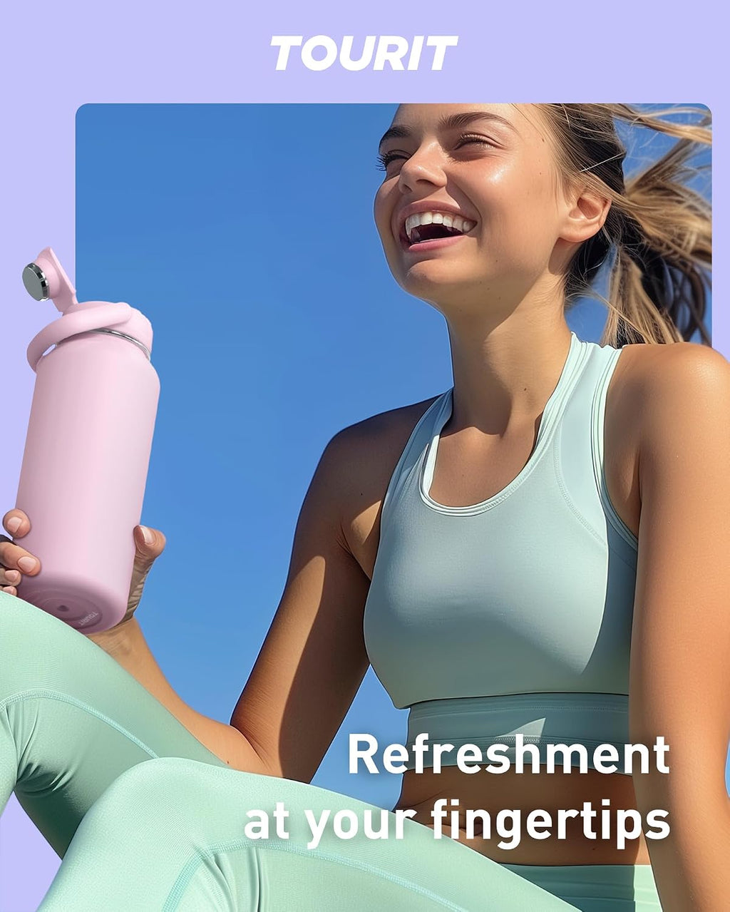 TOURIT 24 oz Insulated Stainless Steel Water Bottle, Pink