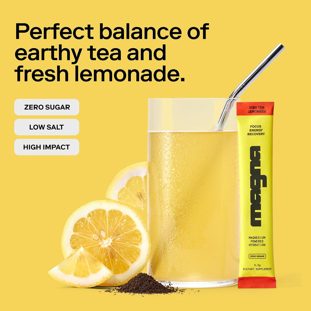 MAGNA Electrolyte Powder Drink Mix for Hydration (28 Serving, Tea Lemonade)
