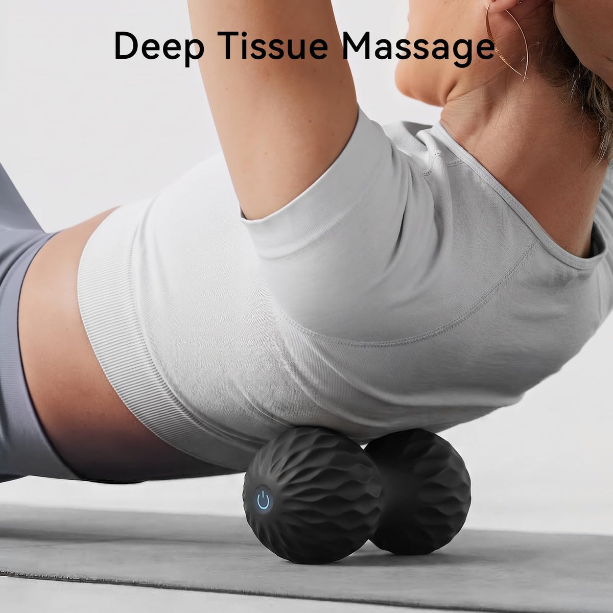 Rechargeable Peanut Massage Ball, Soft Portable Body Massage Roller for Foot Neck Shoulder Back, Black