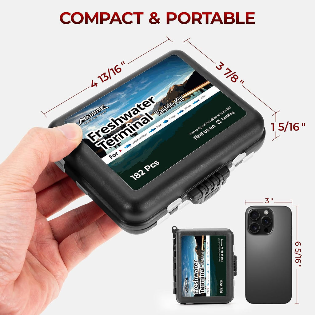 MadBite by KastKing Compact Fishing Tackle Kit for Bass Trout Panfish