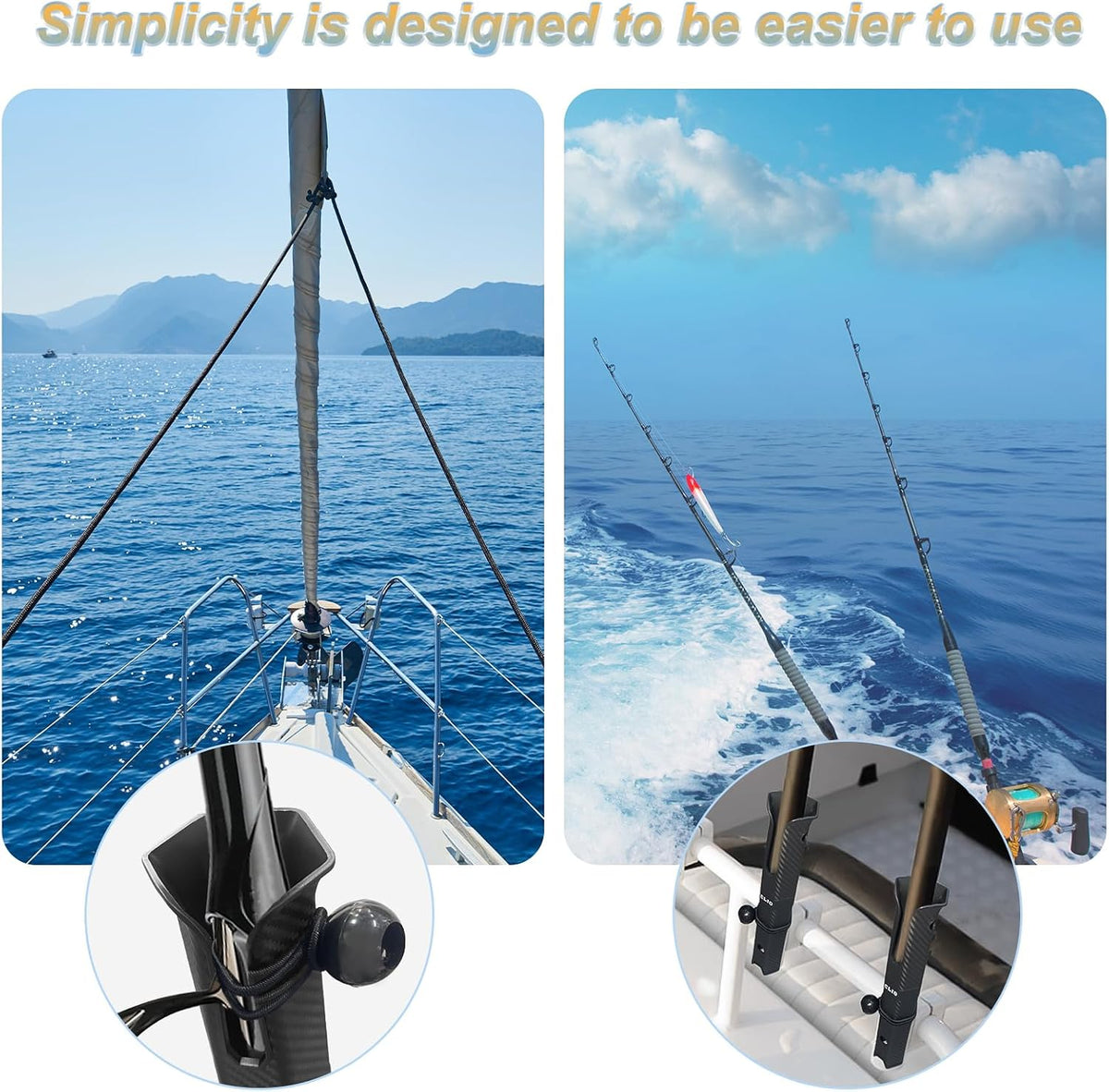 8 Pack Plastic Fishing Rod Holders Racks for Boat