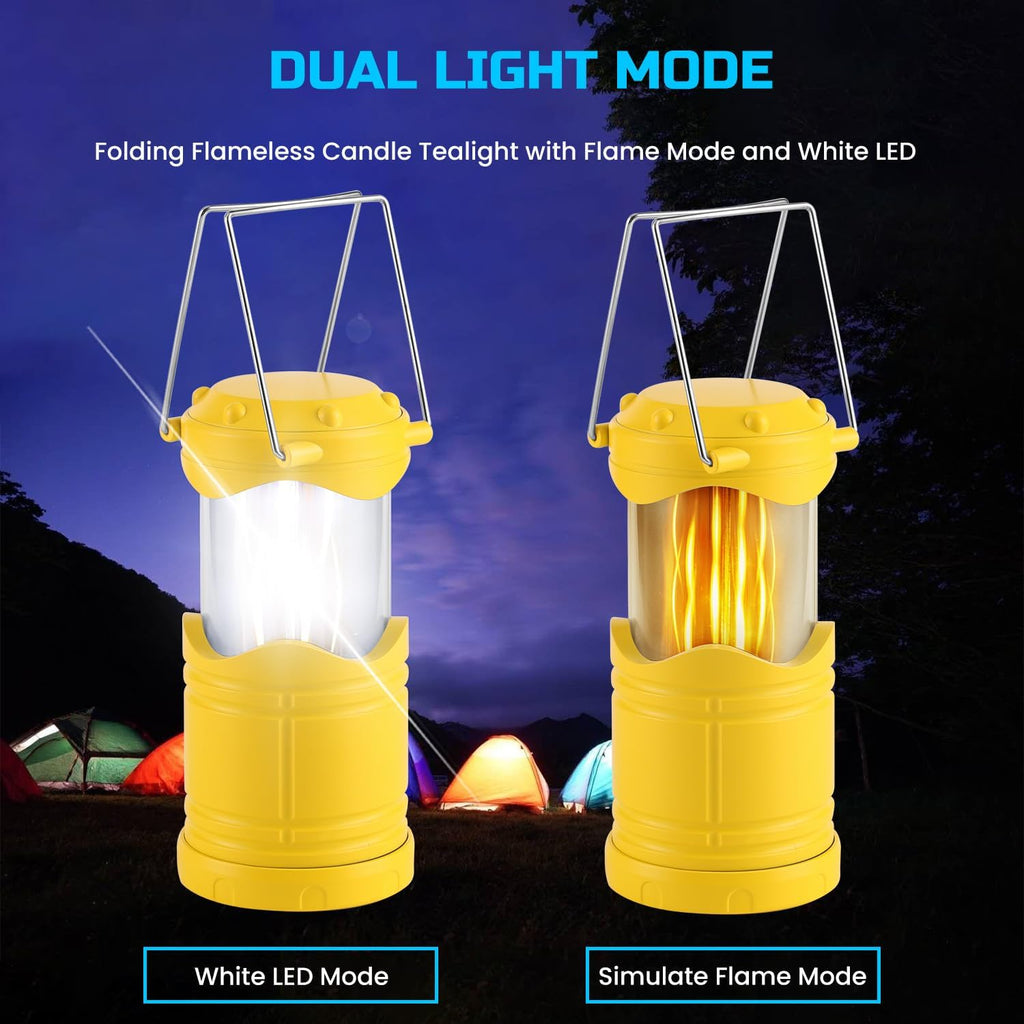 Lichamp 4 Pack LED Camping Lanterns, Yellow
