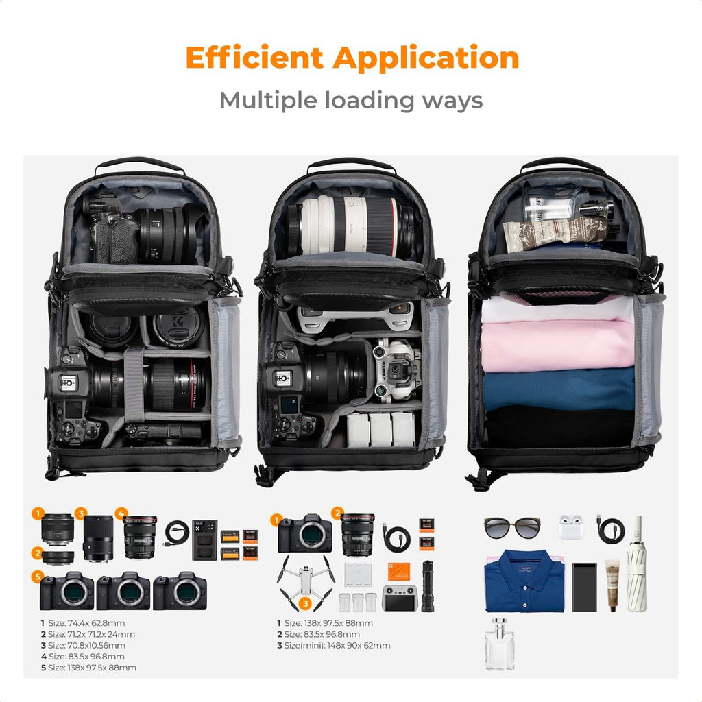 K&F CONCEPT Hardshell Camera Sling Bag, 10L EVA Case with Tripod Holder