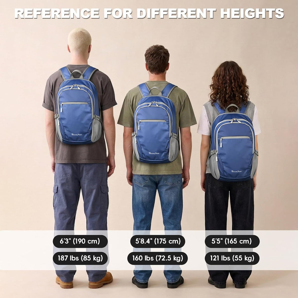 Seektop Travel Backpack, Foldable Expandable 20L-28L Daypack