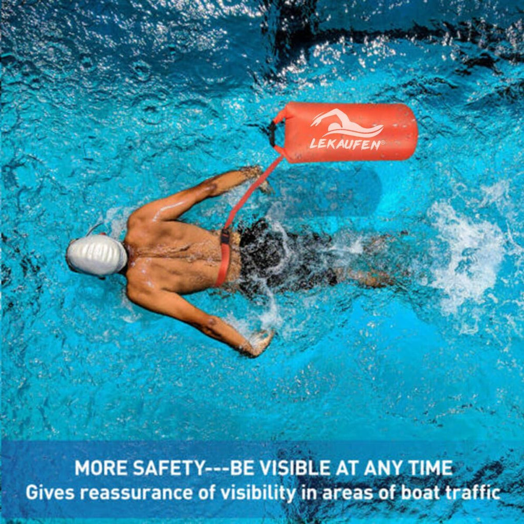 Swim Buoy for Open Water, 20L Inflatable Swim Safety Float
