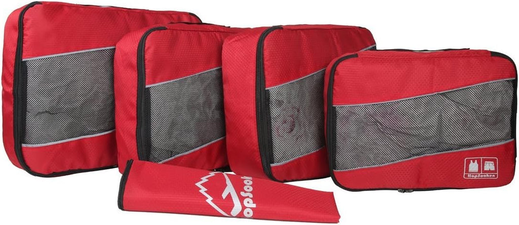 5 Set Packing Cubes for Travel Large Suitcase Luggage Organizer Bags Travel Accessories Vacation 4 Cubes 1 Laundry Pouch Bag