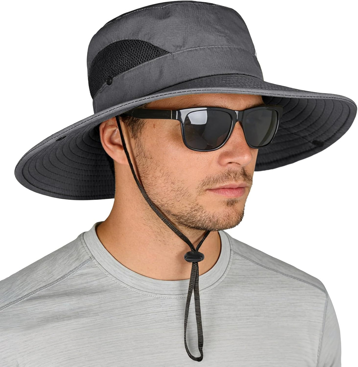 ZOORON Sun Hats for Men Women, Wide Brim Safari Hats UV Protection UPF50+ Waterproof Boonie Hats for Fishing Hiking Camping