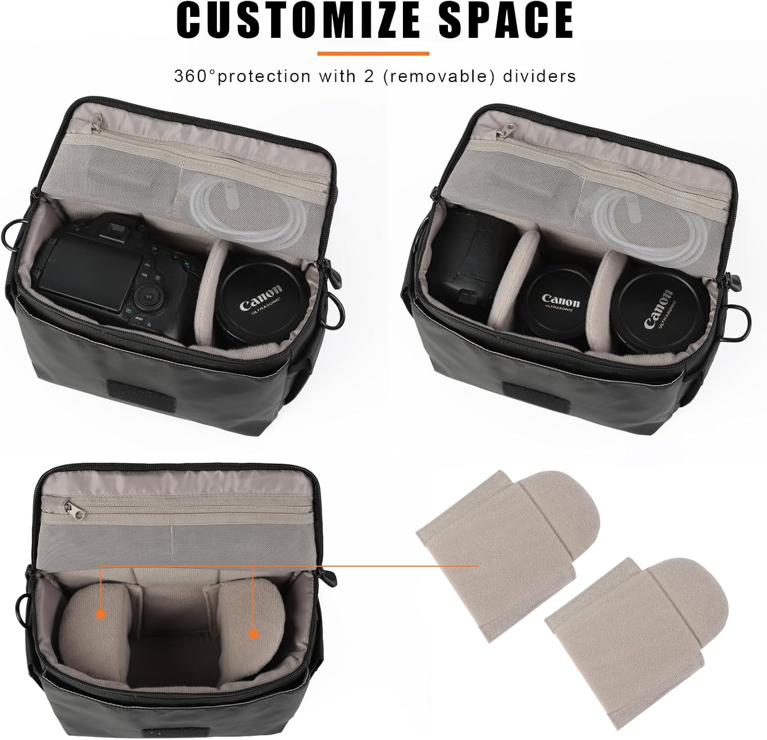 Besnfoto Camera Bag Small DSLR Camera Shoulder Bag for Photographer Waterproof Messenger Bag Crossbody Case Compatible with Canon Sony Nikon