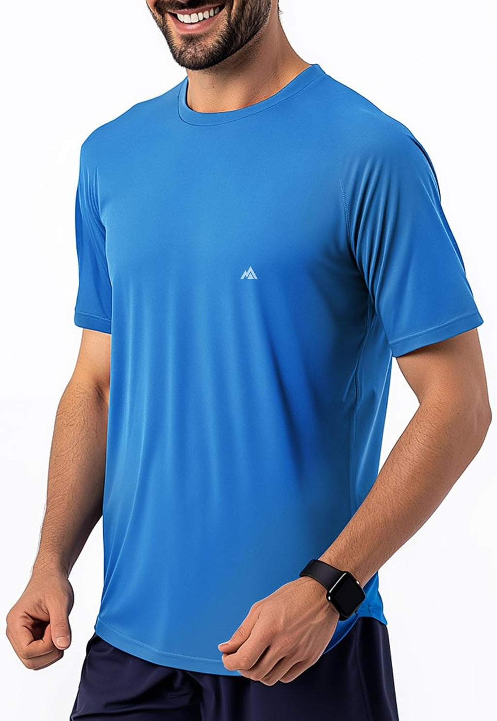 Men's Instant Cooling Crew Neck T-Shirt for Hot Weather