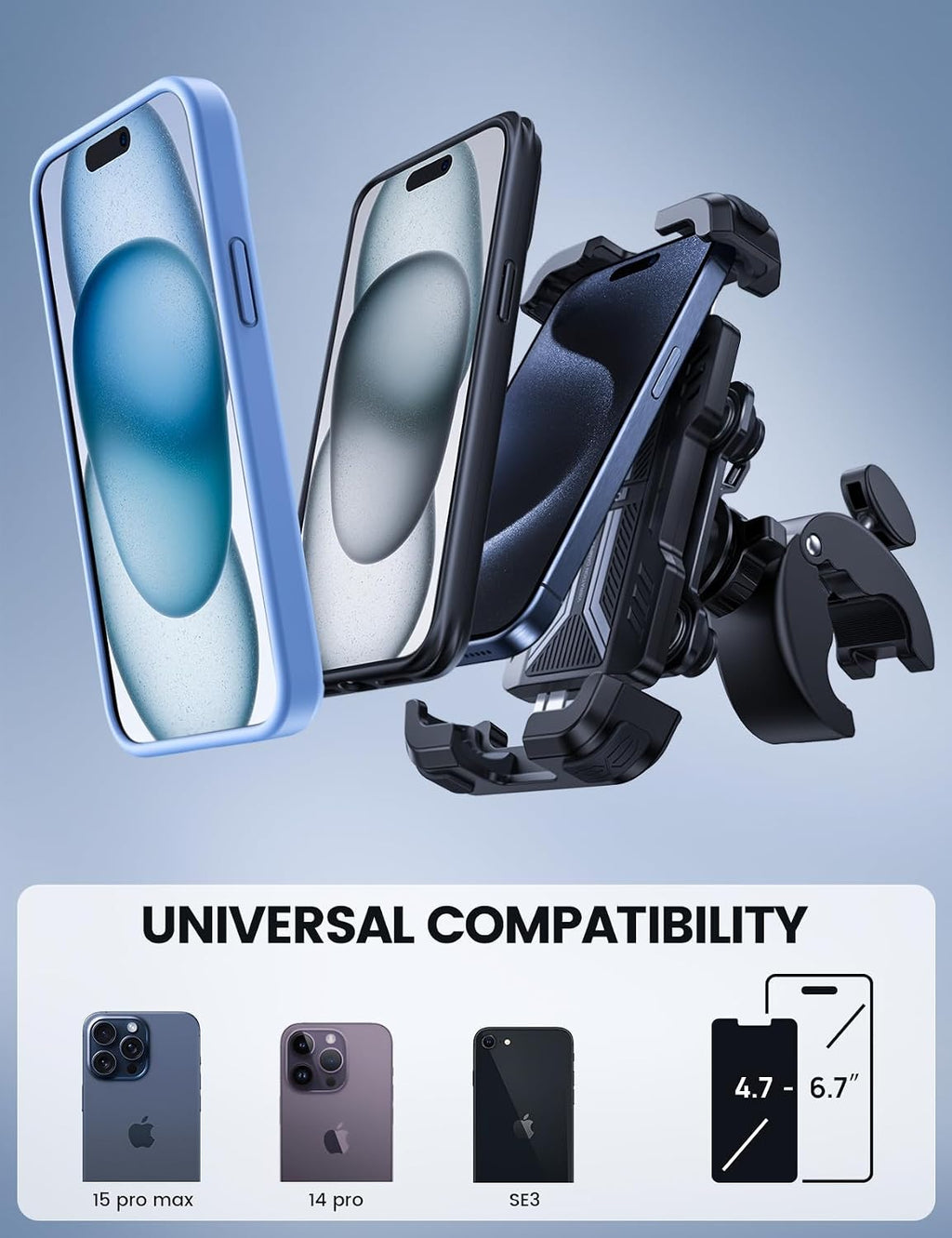 Lamicall Motorcycle Phone Mount Holder with Dual Vibration Dampener