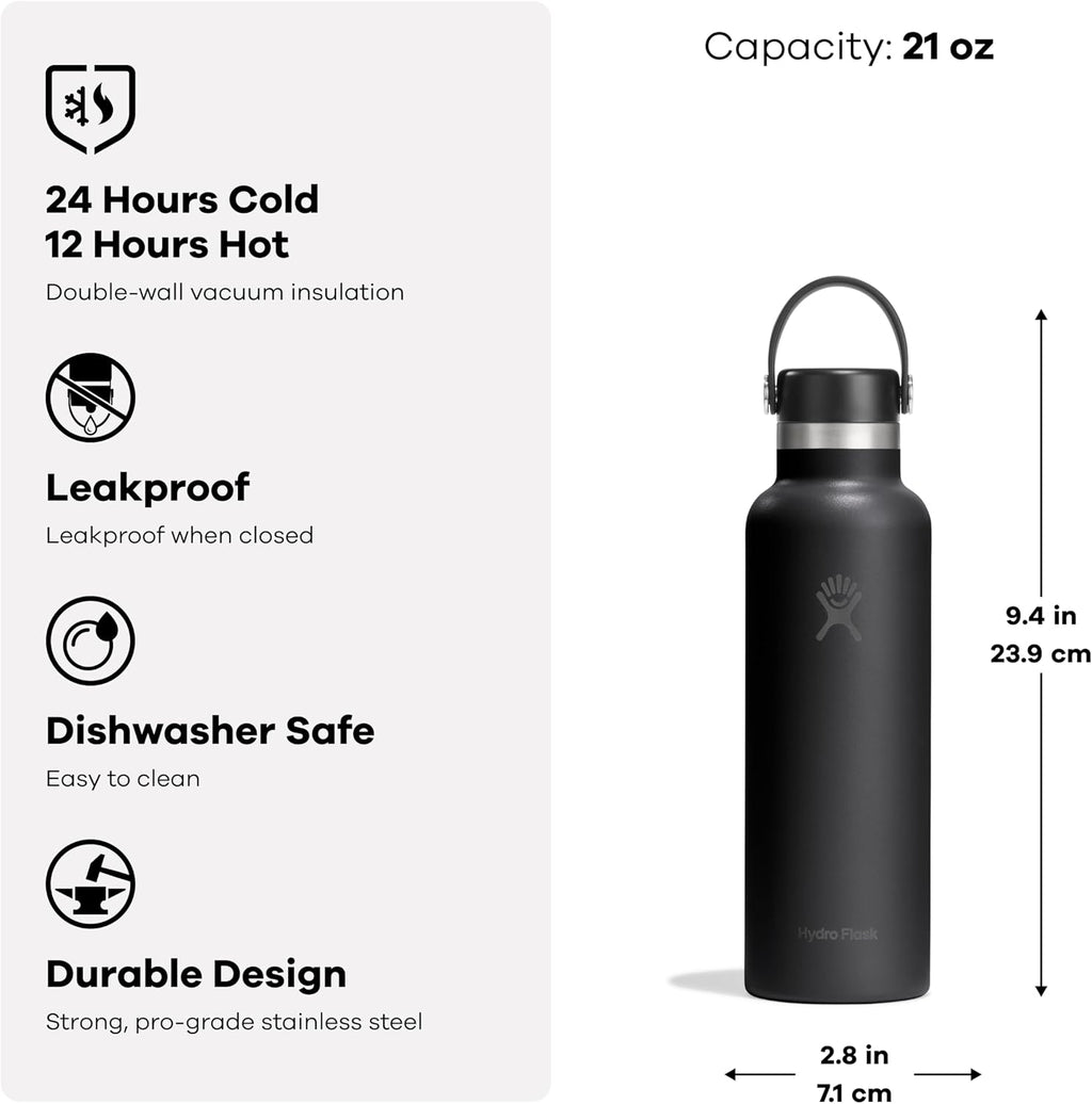 Hydro Flask Water Bottle - Insulated Stainless Steel - Non Spill, Leakproof in 21 Oz Cloud Pink
