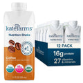 KATE FARMS Organic Nutrition Shake, Coffee, 16g Protein, 27 Vitamins and Minerals, Meal Replacement Shake, 11 oz (12 Pack)