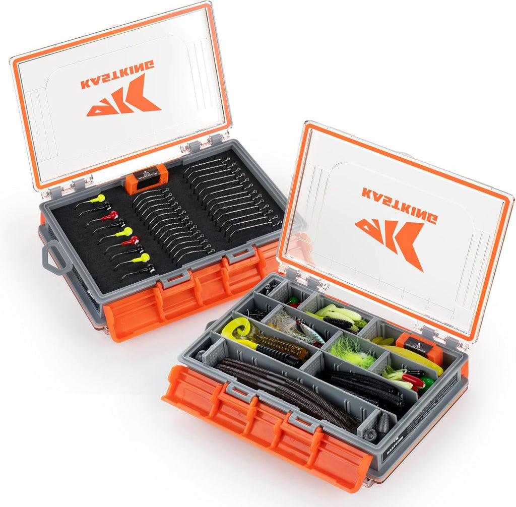 KastKing HyperSeal 3500 Double-Sided Waterproof Fishing Tackle Box, 2 Packs