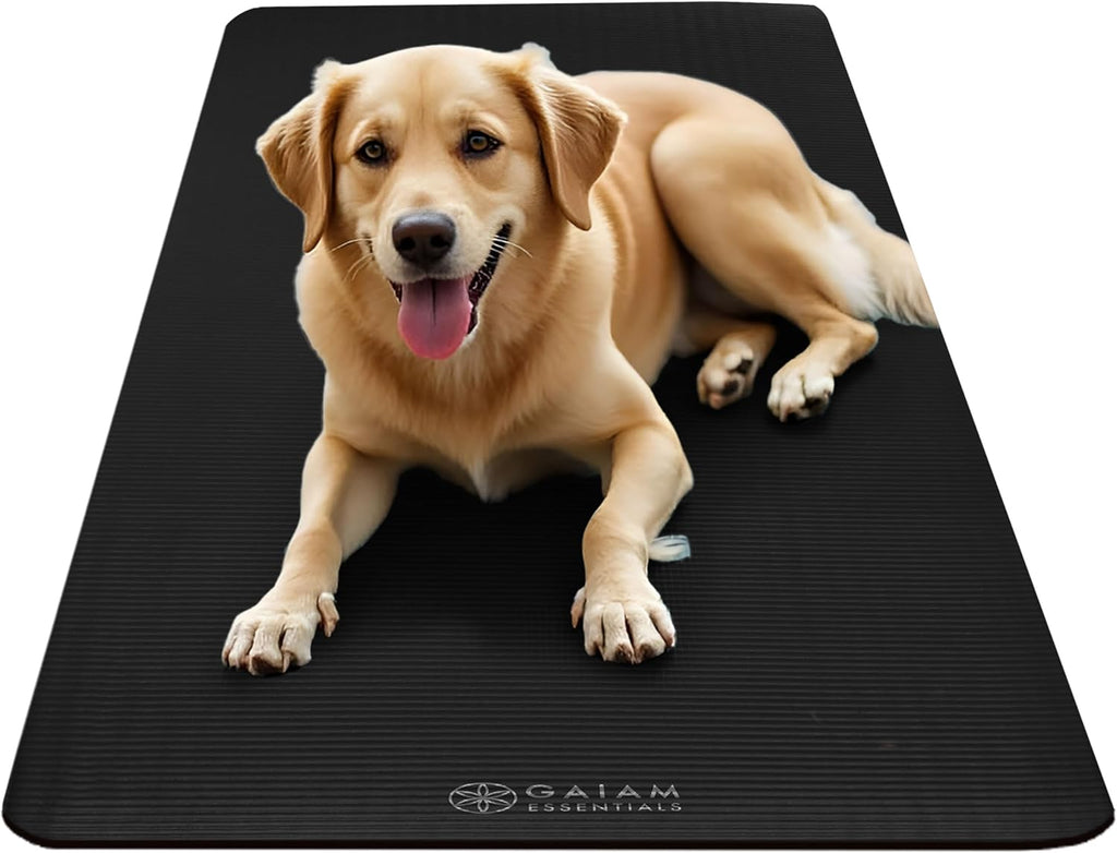 Gaiam Thick Yoga Mat, Exercise & Fitness Mat with Easy-Cinch Carrying Strap