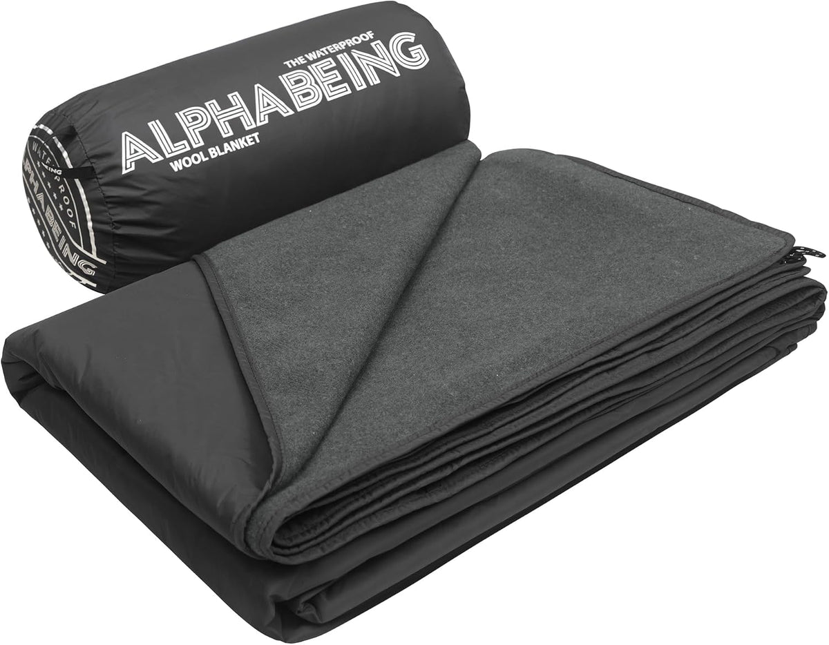 AlphaBeing Waterproof Outdoor Blanket with Merino Wool, Extra Thick Warm