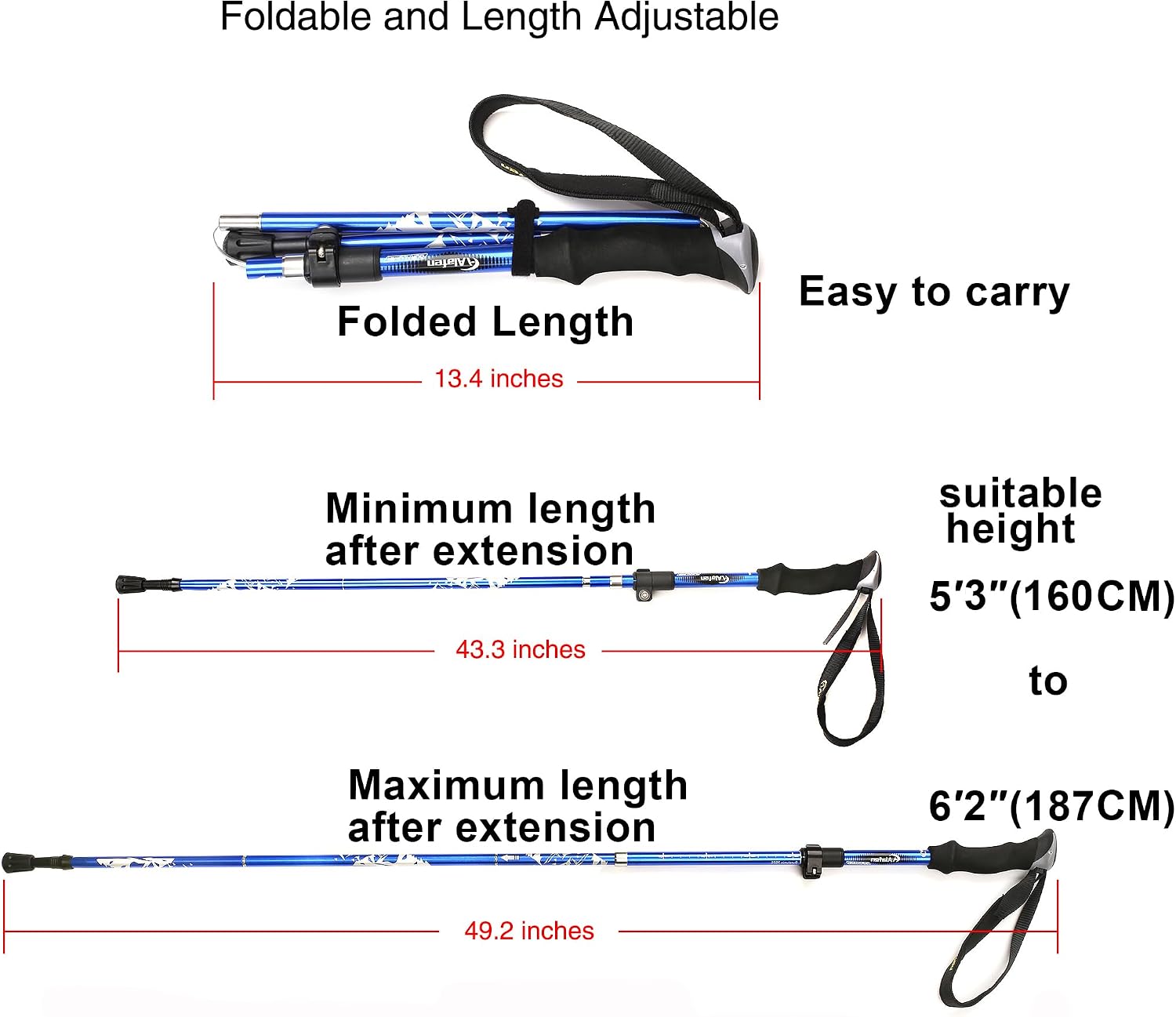 A ALAFEN 7075 Aluminum Collapsible Ultralight Trekking Pole