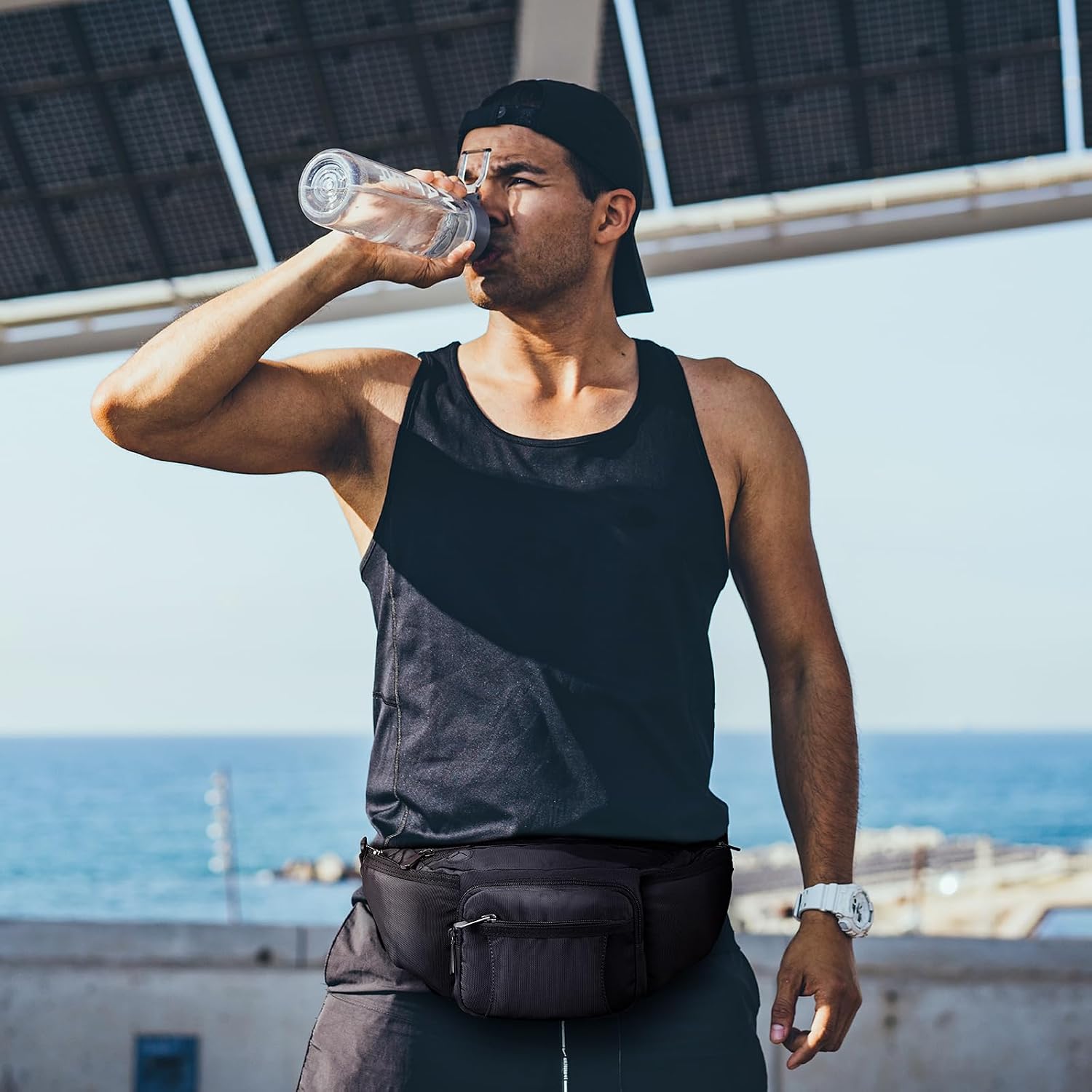 NOOLA Fanny Pack with Water Bottle Holder, Hiking Waist Bag for Men Women