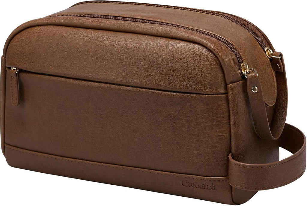 PU Leather Toiletry Bag for Men, Yellow