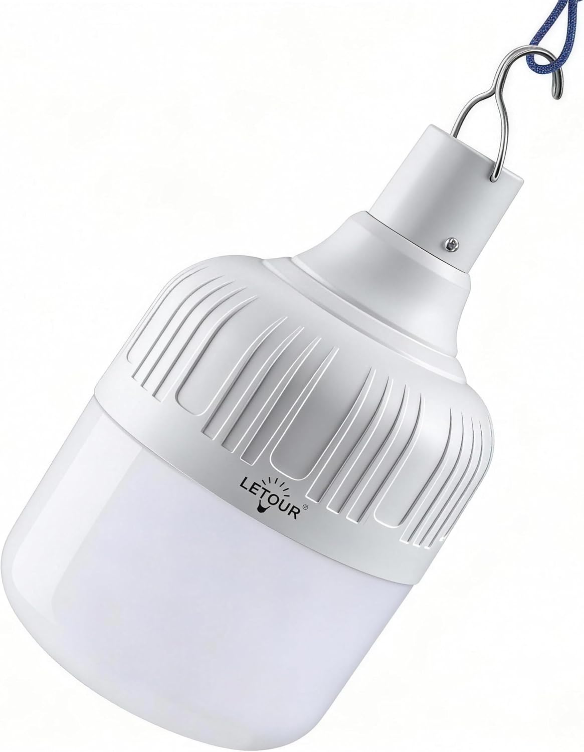 Camping Lantern LETOUR Dimmable 8800mAh LED Light Bulb 5 Lighting Modes Rechargeable Hanging Tent Light 5000 Lumen Portable Emergency Lantern Power Failure Emergency Survival Kits Snowstorm