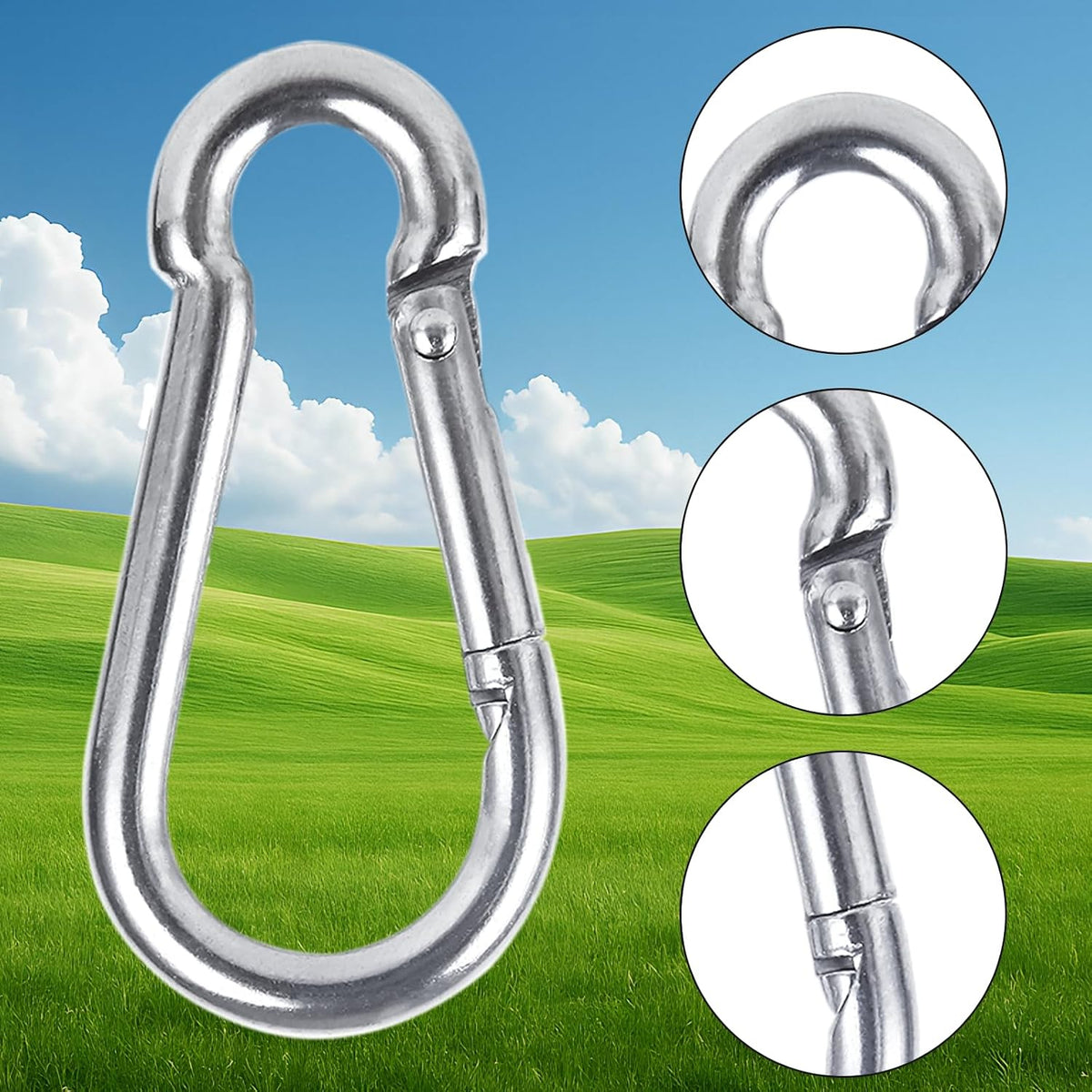 MIVIDE 100 Pack Spring Snap Carabiner, Small Carabiner Clip, M5 x 2 Inch Snap Hooks Heavy Duty Carabiner Clips Bulk Hook Keychain for Outdoor Camping, Hiking, Traveling, Backpack, Keychain, Dog Leash