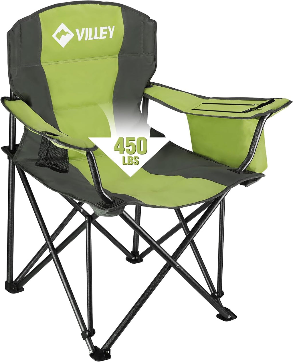 VILLEY Oversized Folding Camping Chair, Portable Outdoor Seat