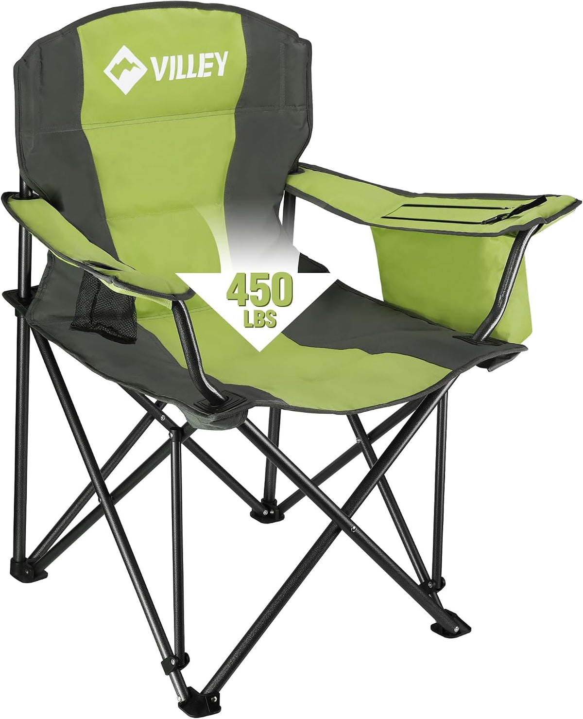 VILLEY Oversized Folding Camping Chair, Portable Outdoor Seat