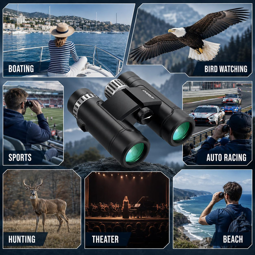 10x26 Compact Binoculars for Adults Travel Cruise Ship Birding Waterproof