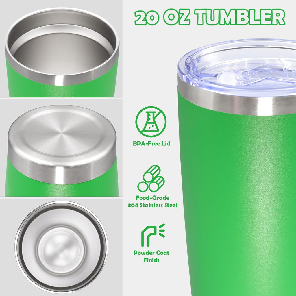 20oz Tumbler Stainless Steel Tumbler Coffee Tumbler with Lid Green, 8P