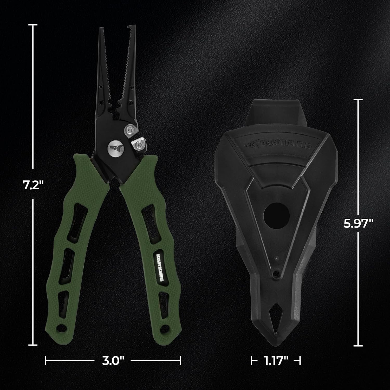 KastKing Cutthroat 7 inch Fishing Pliers, Ice Fishing, Gift for Men