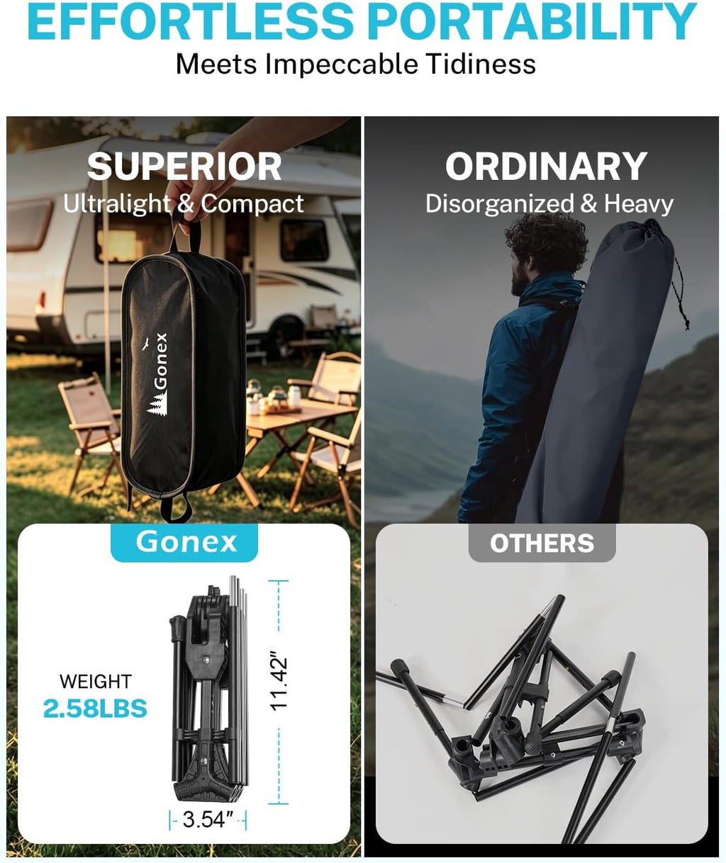 Gonex Portable Camping Chair, Compact Collapsible Backpacking Camp Chair