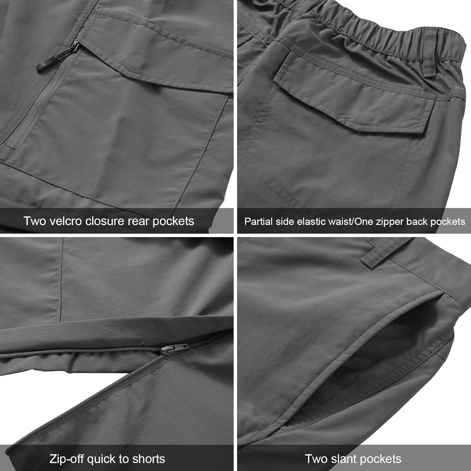 linlon Boy Scout Pants Hiking Mens Convertible Zip Off Safari Fishing