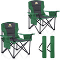 Colegence Oversized Heavy Duty Camping Chairs, 2 Pack, 450 lb, Green