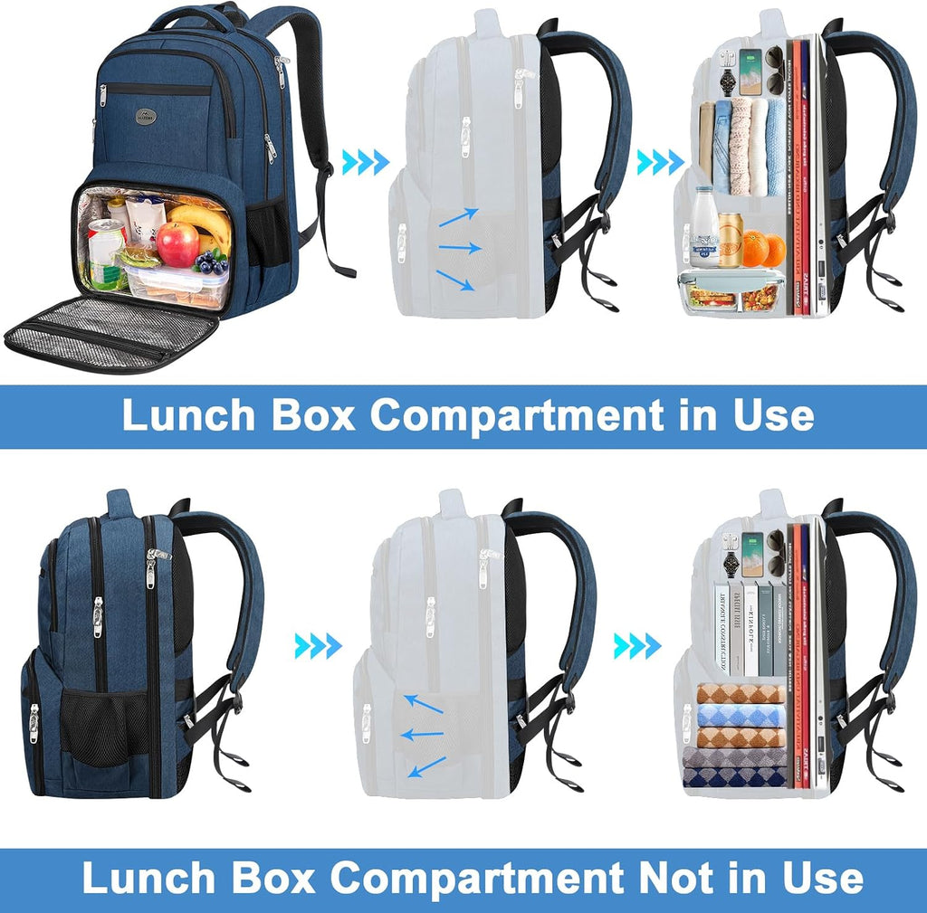MATEIN Blue Insulated Backpack Cooler, 17 Inch Picnic Backpack for Mens