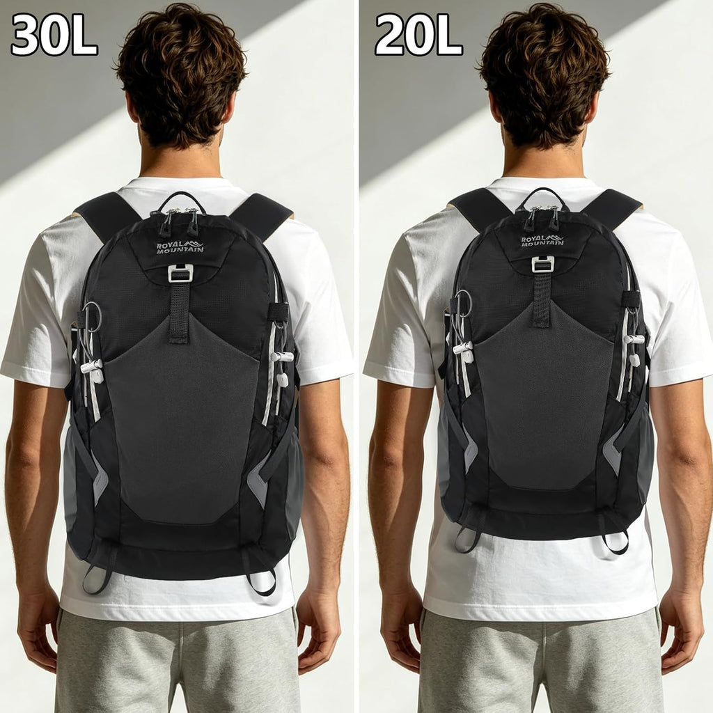 20L Hiking Backpack With Rain-Cover, Lightweight Packable Backpack For Women Men, Hiking Daypack Backpacks Fit For Camping, Sports, Daily Commuting, Short Trips (Black)