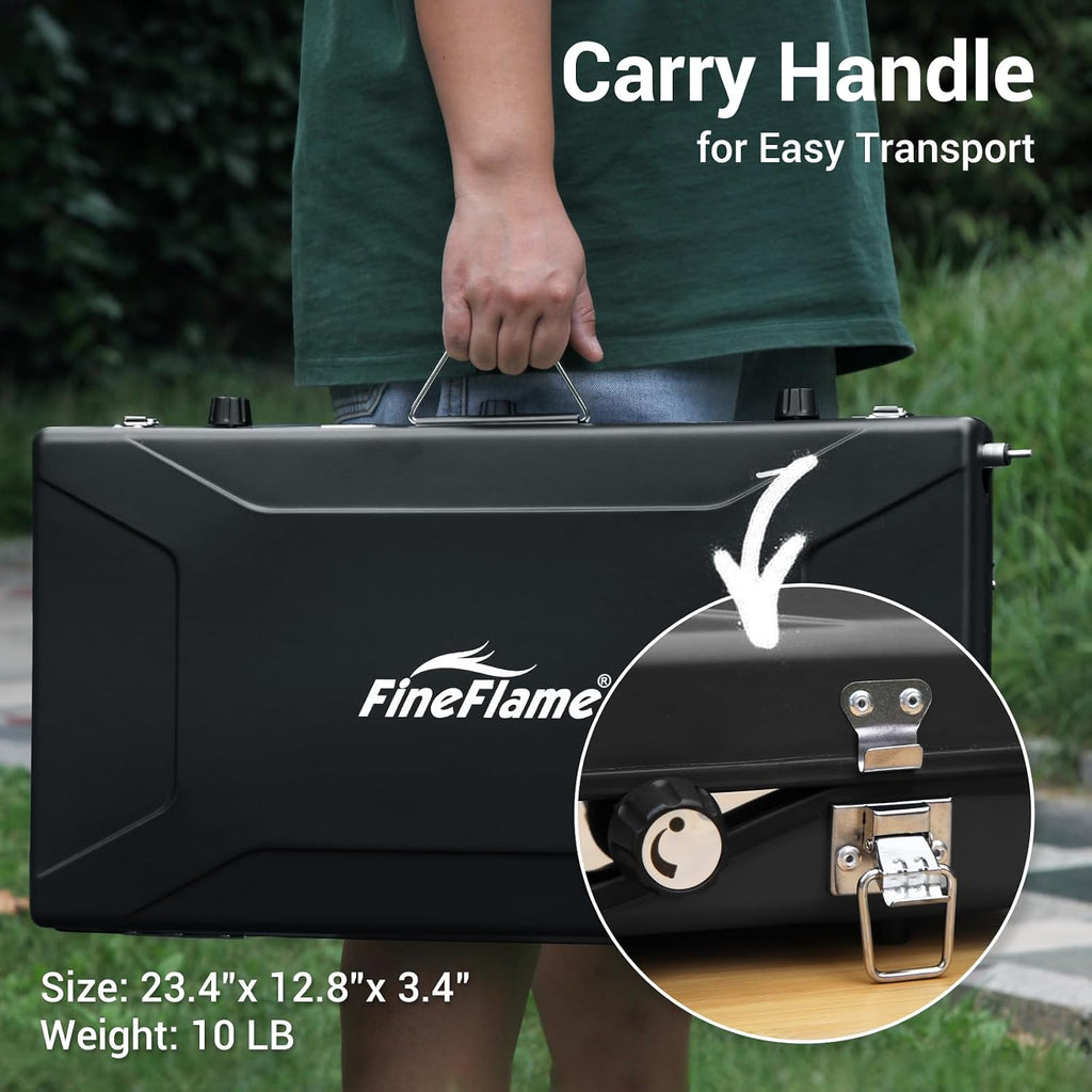 FineFlame Camping Stove, Propane Portable Camp Stove, 20400BTU-3Burners