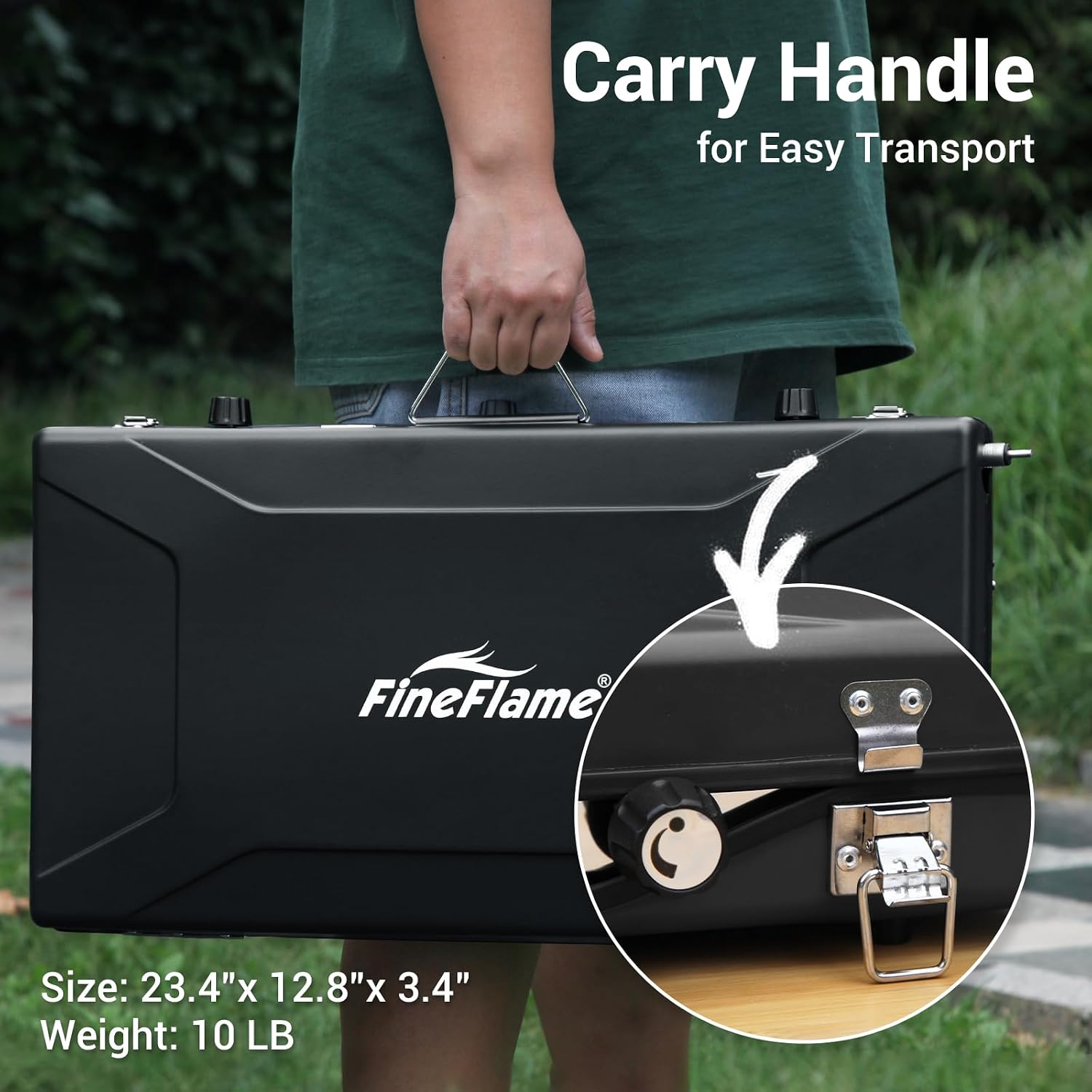 FineFlame Camping Stove, Propane Portable Camp Stove, 20400BTU-3Burners
