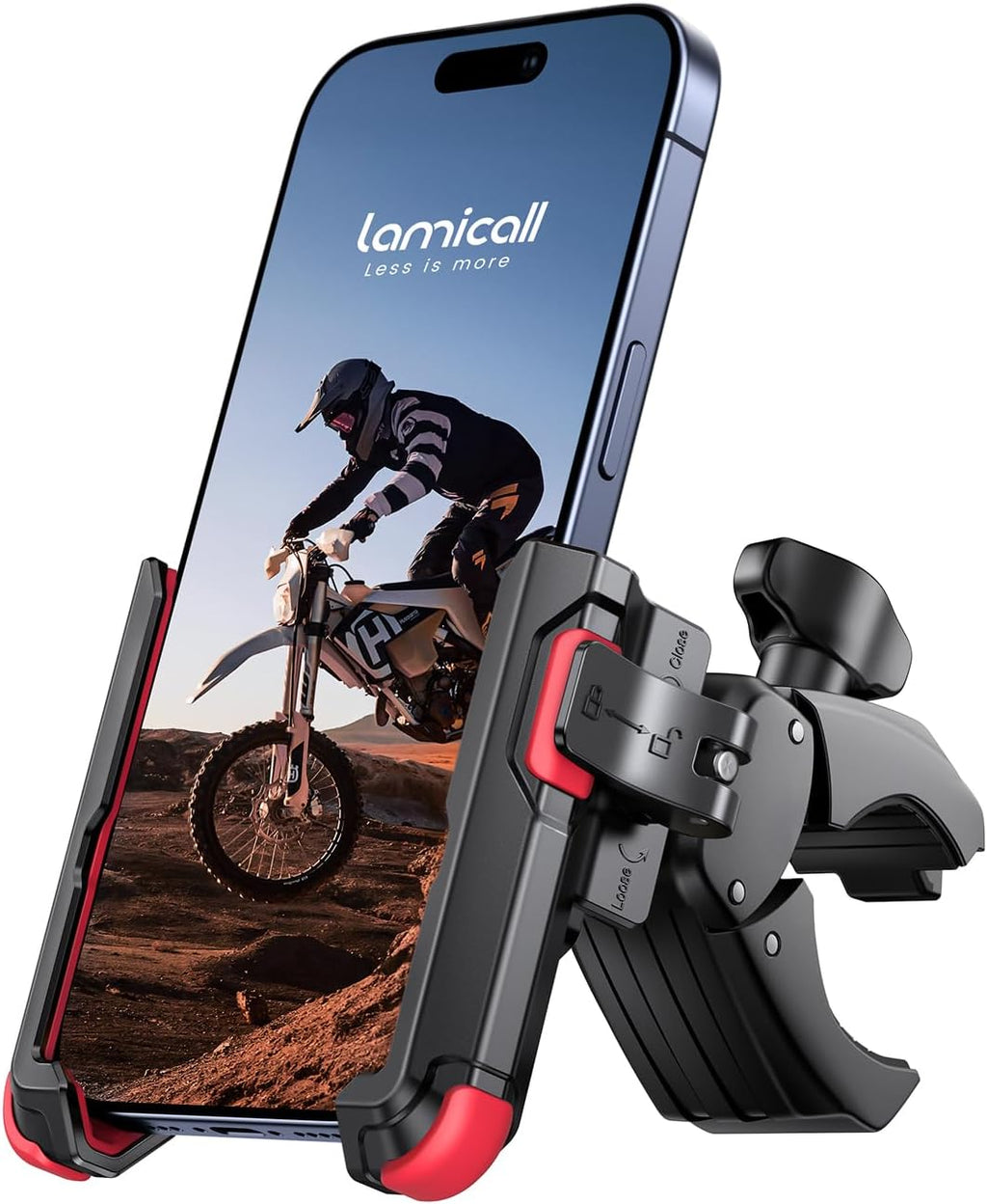 Lamicall Motorcycle Bike Phone Mount, 1s Quick Release Bike Phone Holder