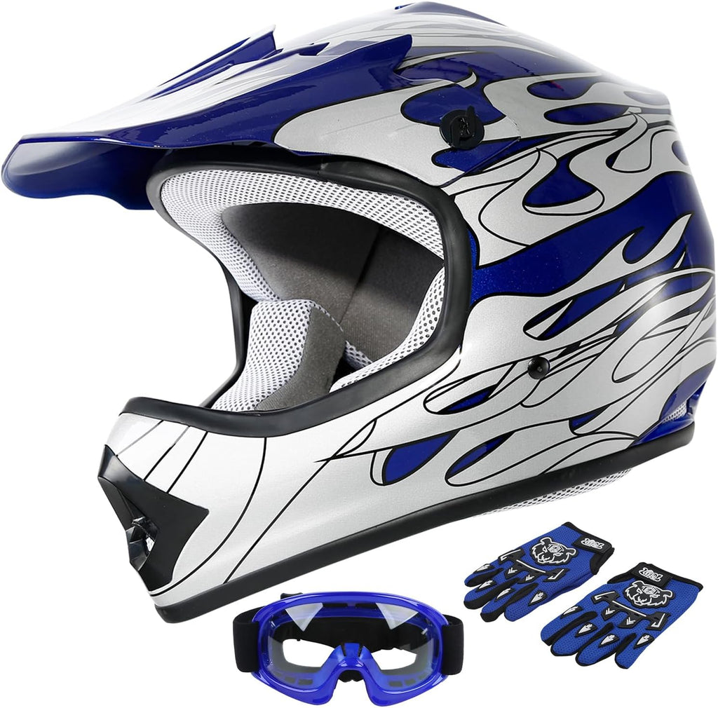 SLMOTO DOT Youth Kids Motocross Helmet Set Fit for Motorcycle Dirt Bike ATV