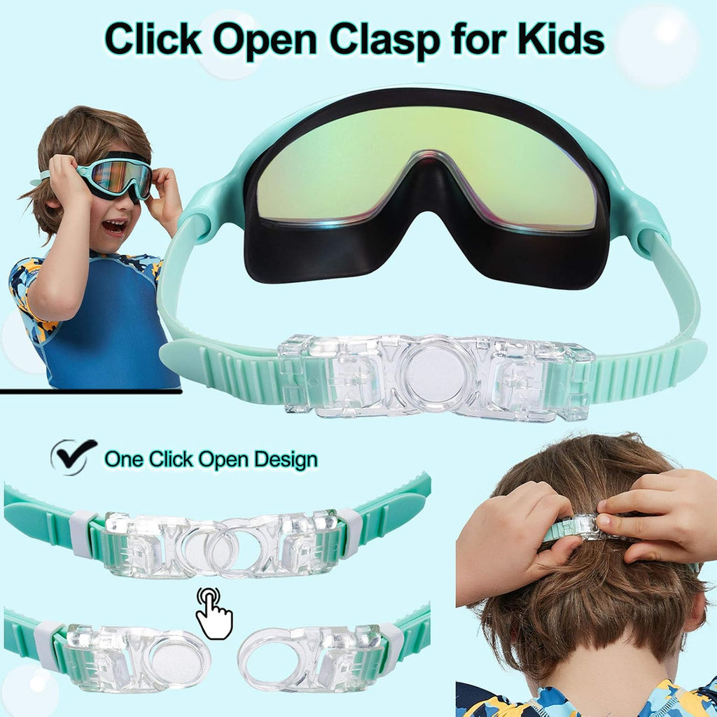 Seago Swim Goggles for Kids 3-14 Anti-Fog & UV Wide Clear View Boys Girls