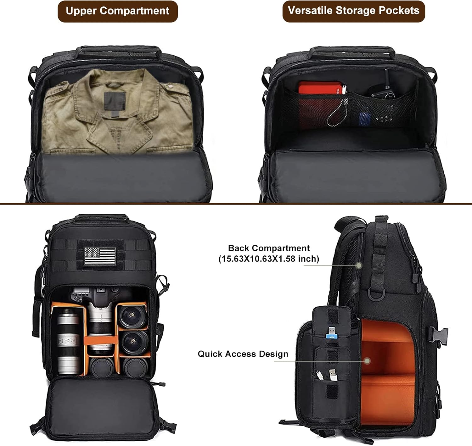 MOSISO Camera Backpack, DSLR/SLR/Mirrorless Tactical Camera Bag Case