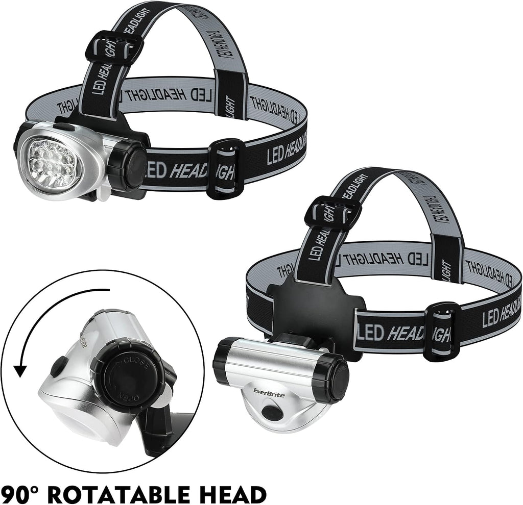 EverBrite 5 Pack LED Headlamp, Pivoting Head with Adjustable Headband