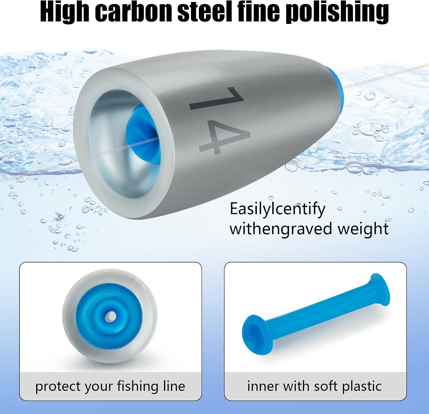 THKFISH Fishing Weights Sinkers Set, 28PCS Fishing Sinker Drop Shot Weights Kit,Drop Shot Rig Wacky Hooks for Saltwater Freshwater Bass Fishing