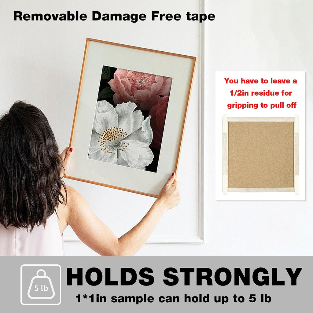 Hasaky Removable Double Sided Tape 18ft, Picutre Hanging Strips Damage Free,Heavy Duty Mounting Tape Wall Adhesive Strips for Poster Carpet Rug Art Craft Scrapbook