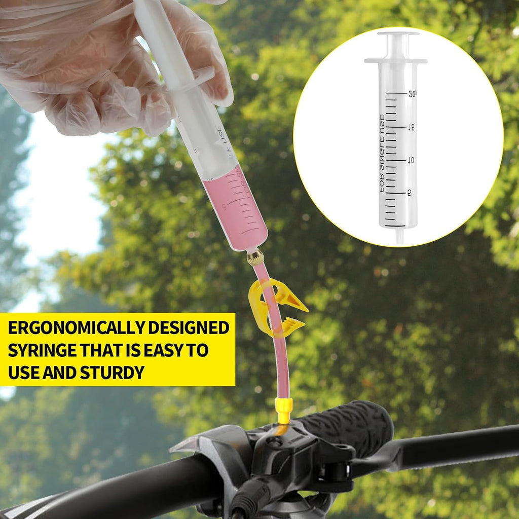 Brake Bleed Kit for Shimano, TEKTRO, TRP Hydraulic Disc Brakes, Brake Fluid Bleeder Kit with180ML Mineral Oil Brake Fluid for MTB/Road Bike Brake