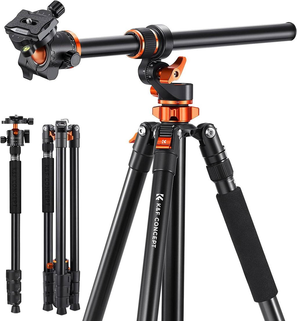 K&F CONCEPT 90''/230cm Ultra High Horizontal Overhead Camera Tripod