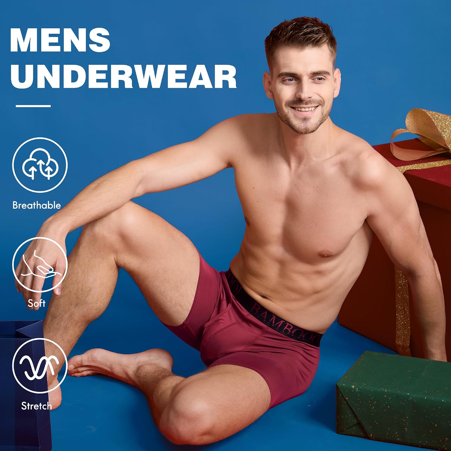BAMBOO COOL Ultra Soft & breathable Mens Underwear Boxer Briefs Pack