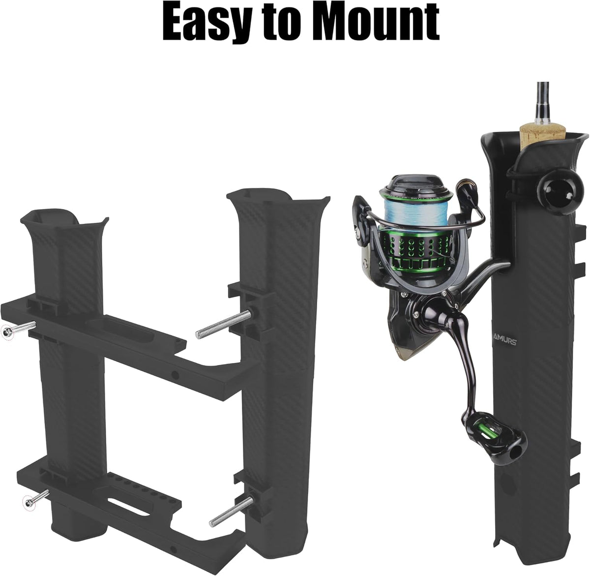 2 Sets of Interlocking Fishing Rod Racks Kit with Carbon Fiber Texture