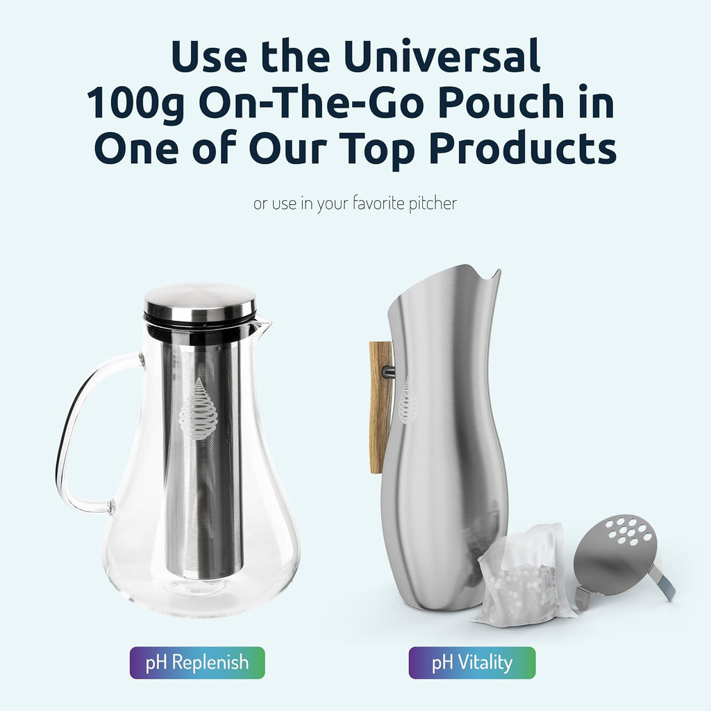Invigorated Water pH ON-The-GO Alkaline Water Filter Pouch- Portable Alkaline Water Filtration System for Your Bottle, Pitcher, Jug, Container - High pH Water - Long-Life 105 Gallon/400 Litre (1-Pack)