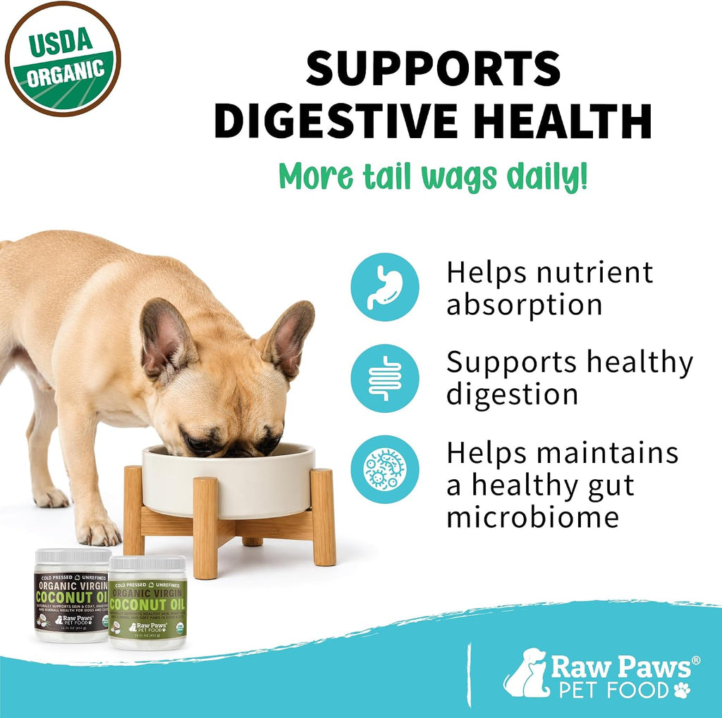 Raw Paws Virgin Organic Coconut Oil for Dogs & Cats (4-oz) - Skin & Coat