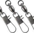 Dr.Fish 30 Pack Ball Bearing Snap Swivels, Swivels Fishing Tackle with Safety Interlock Snap Saltwater Freshwater Stainless Fishing Clips Clasp Leader Line Hook Sinker Connector